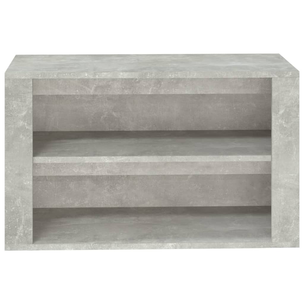Étagère à chaussures gris béton 75x35x45 cm en bois