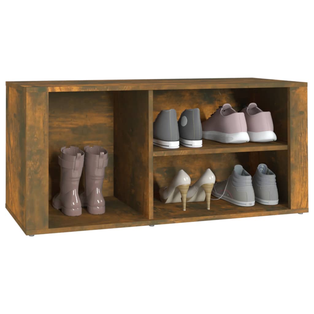 Shoe rack smoked oak 100x35x45 cm wood material