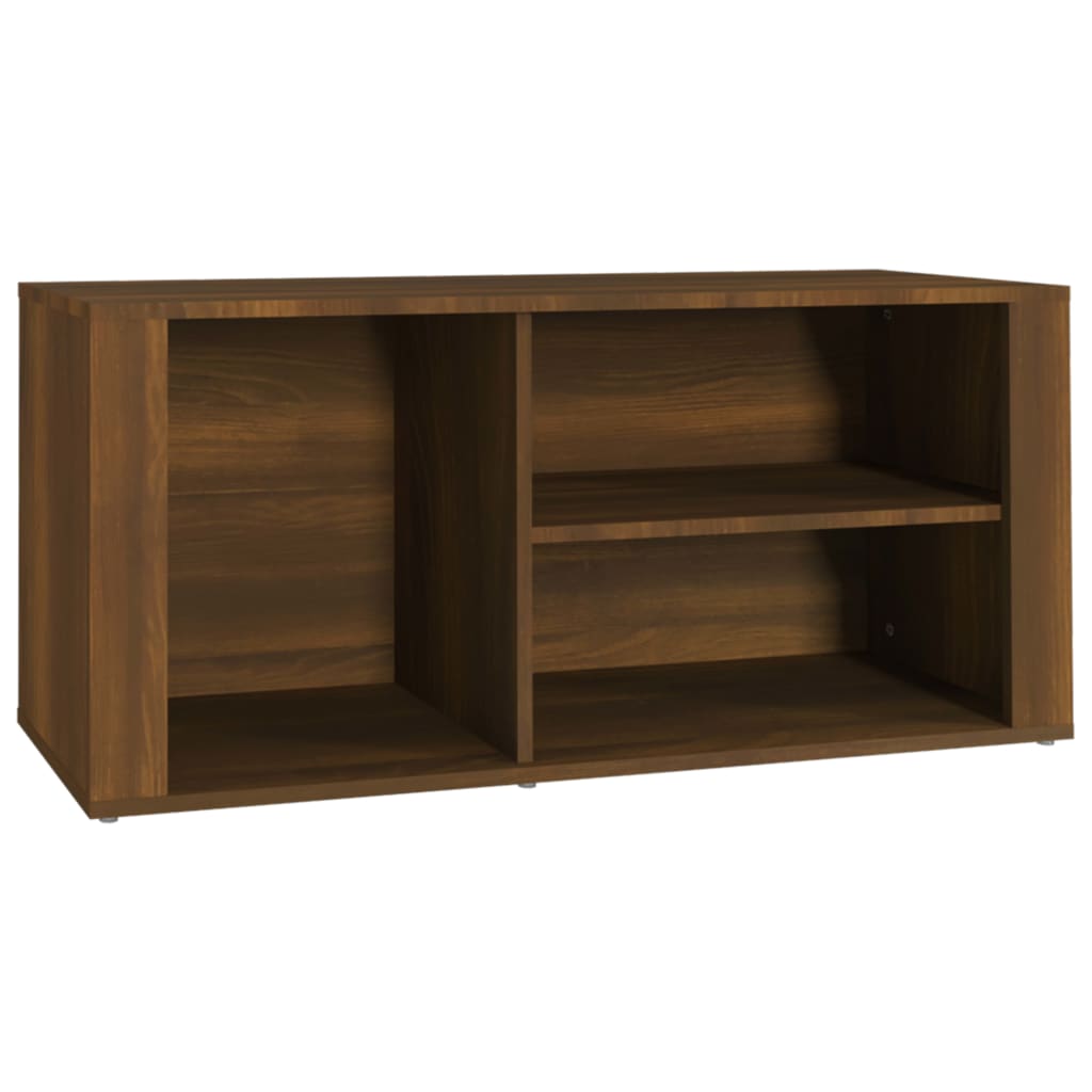 Étagère à chaussures aspect chêne marron 100x35x45 cm en bois