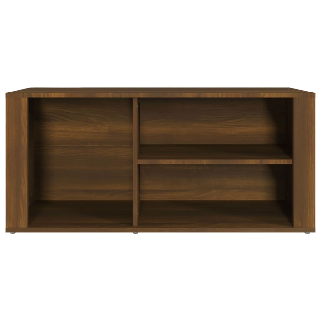 Étagère à chaussures aspect chêne marron 100x35x45 cm en bois