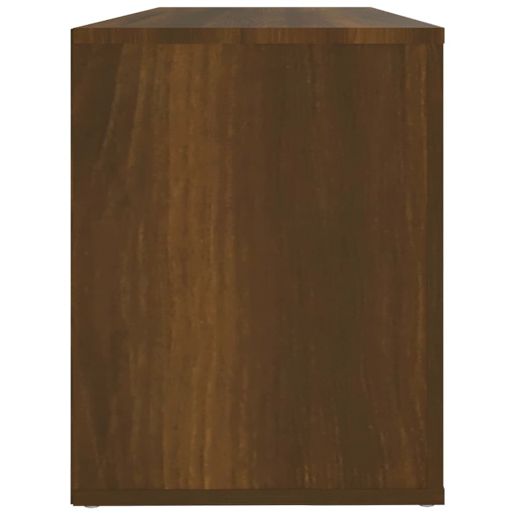 Étagère à chaussures aspect chêne marron 100x35x45 cm en bois