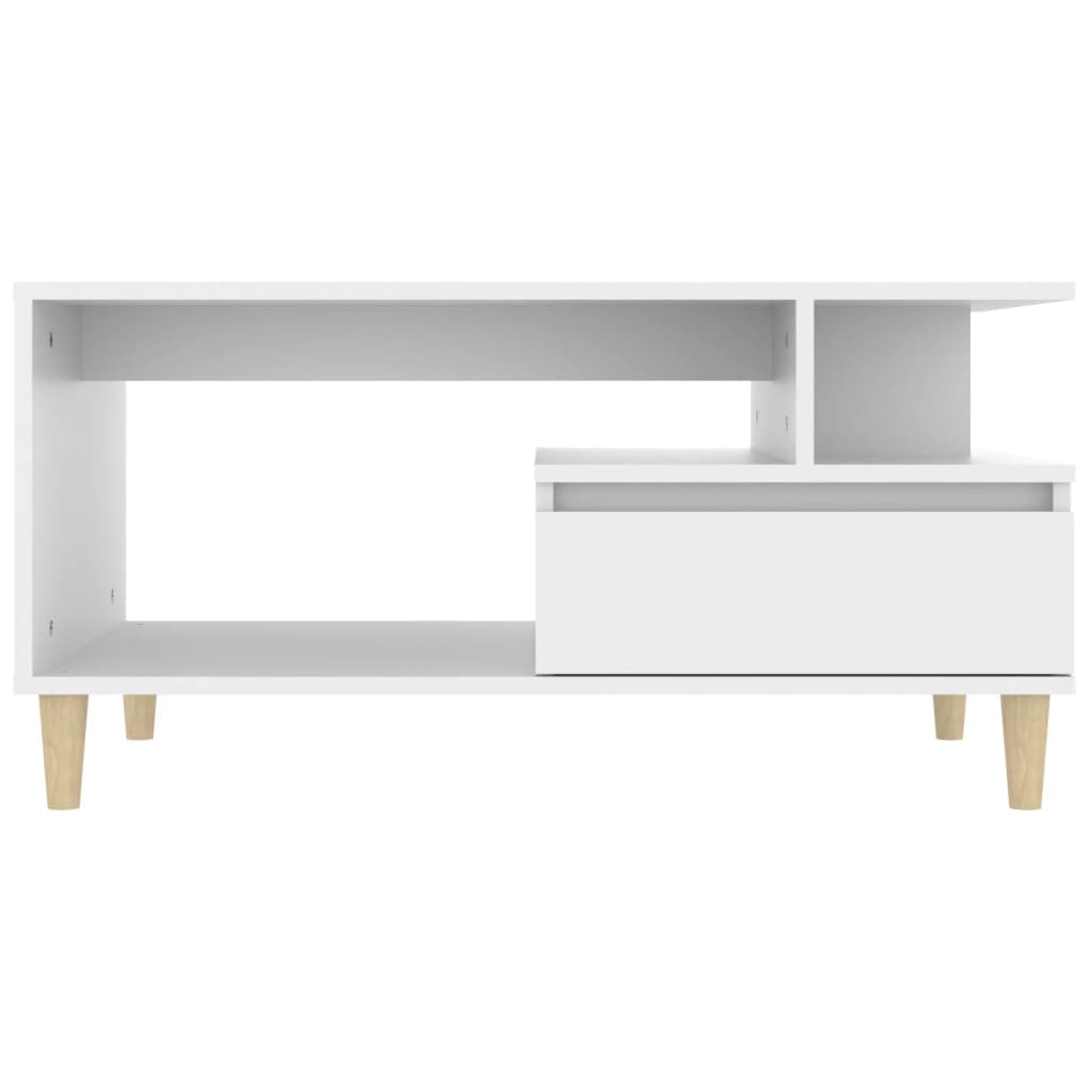 Table basse blanche 90x49x45 cm en bois