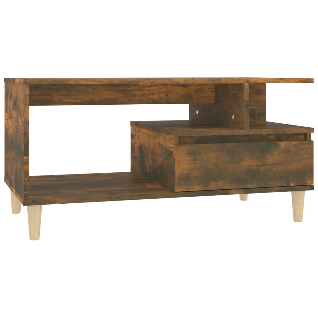 Coffee table smoked oak 90x49x45 cm wood material