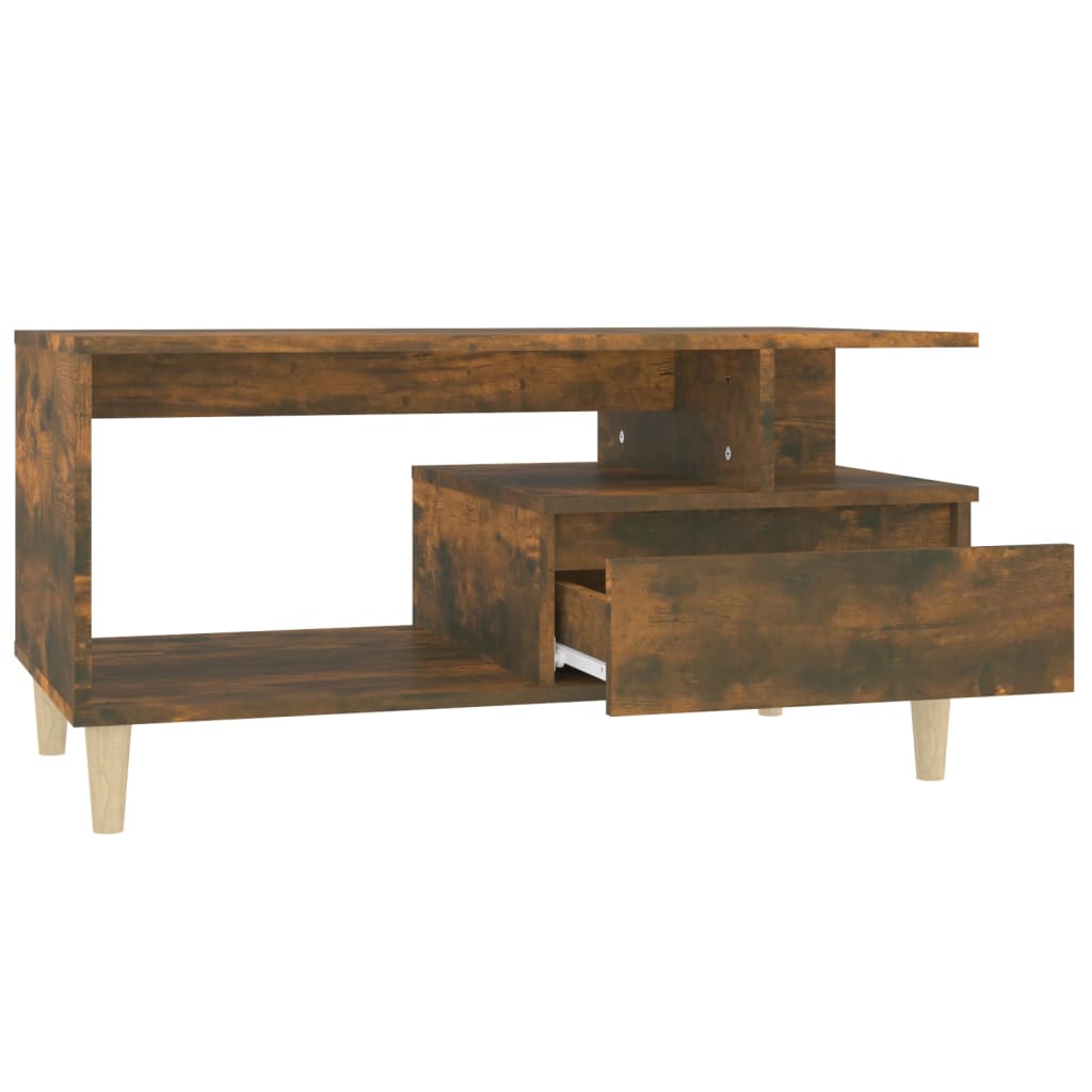 Coffee table smoked oak 90x49x45 cm wood material