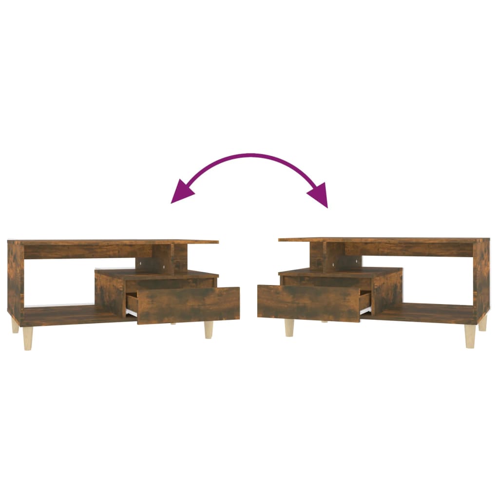 Coffee table smoked oak 90x49x45 cm wood material