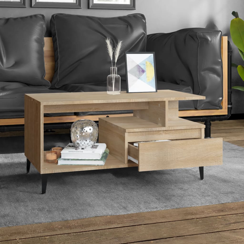 Table basse chêne Sonoma 90x49x45 cm en bois