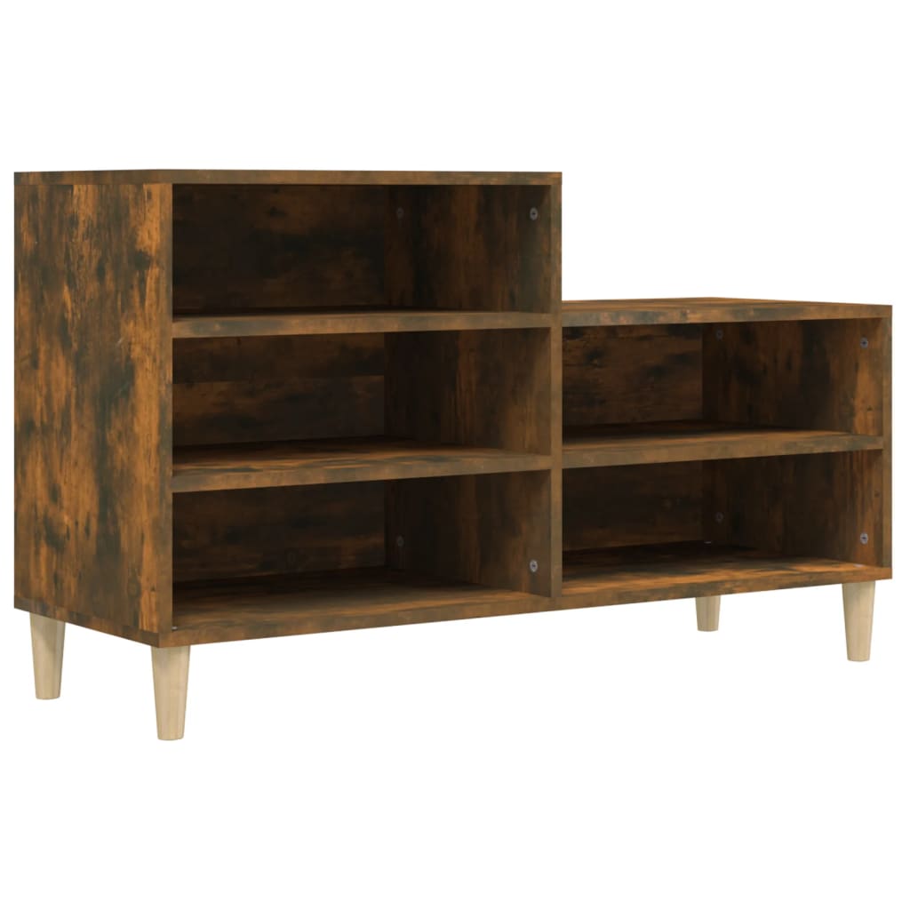 Shoe rack smoked oak 102x36x60 cm wood material