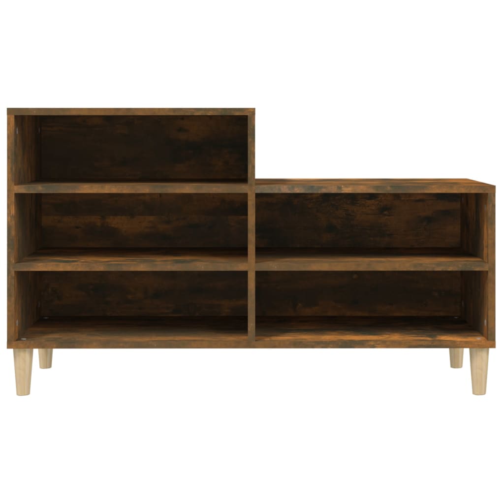 Shoe rack smoked oak 102x36x60 cm wood material