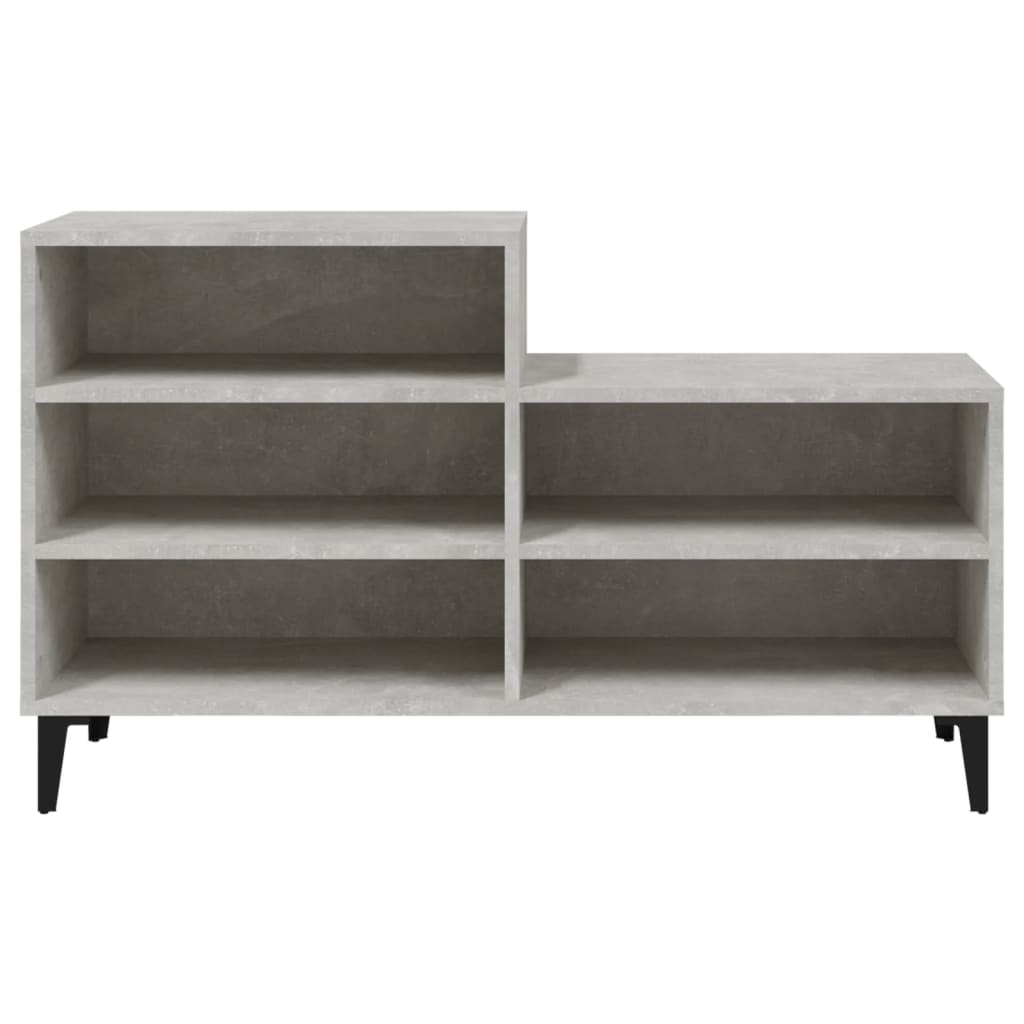 Étagère à chaussures gris béton 102x36x60 cm en bois