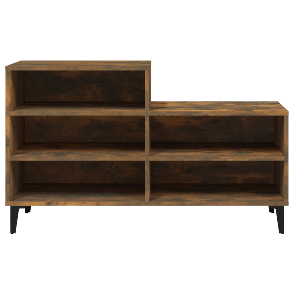 Shoe rack smoked oak 102x36x60 cm wood material