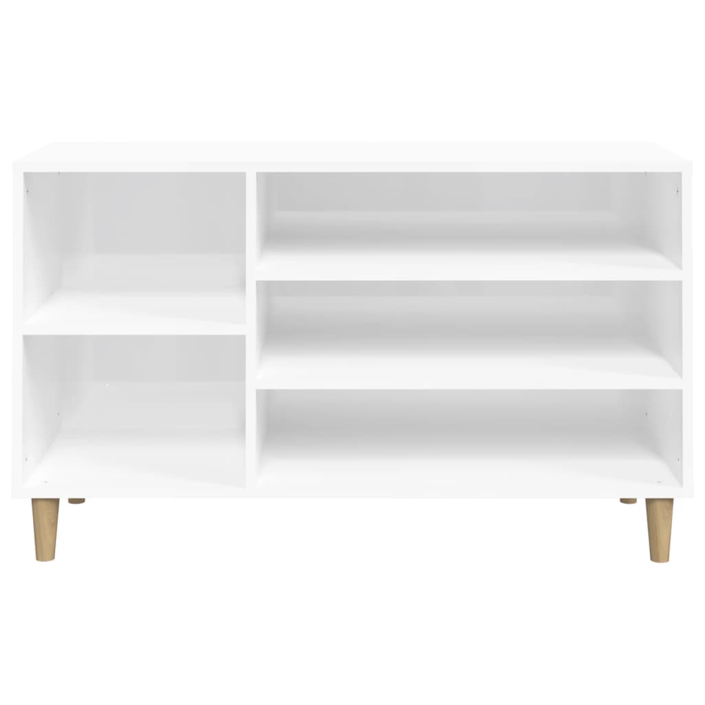 Étagère à chaussures blanc brillant 102x36x60 cm en bois