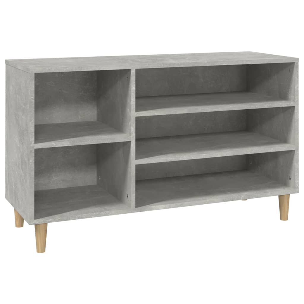 Étagère à chaussures gris béton 102x36x60 cm en bois