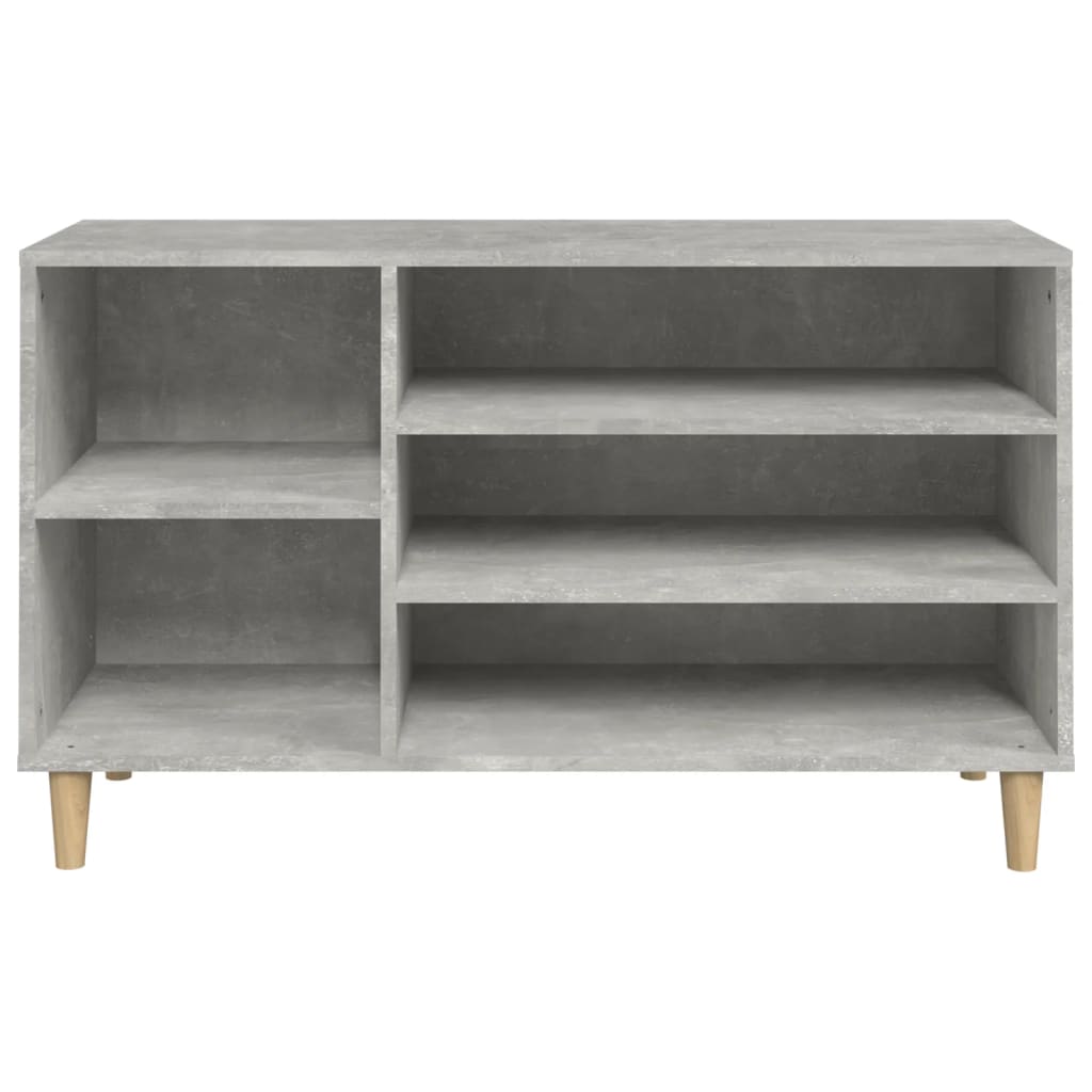 Étagère à chaussures gris béton 102x36x60 cm en bois