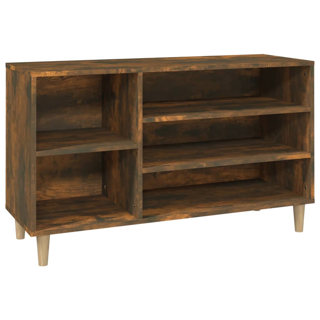 Shoe rack smoked oak 102x36x60 cm wood material
