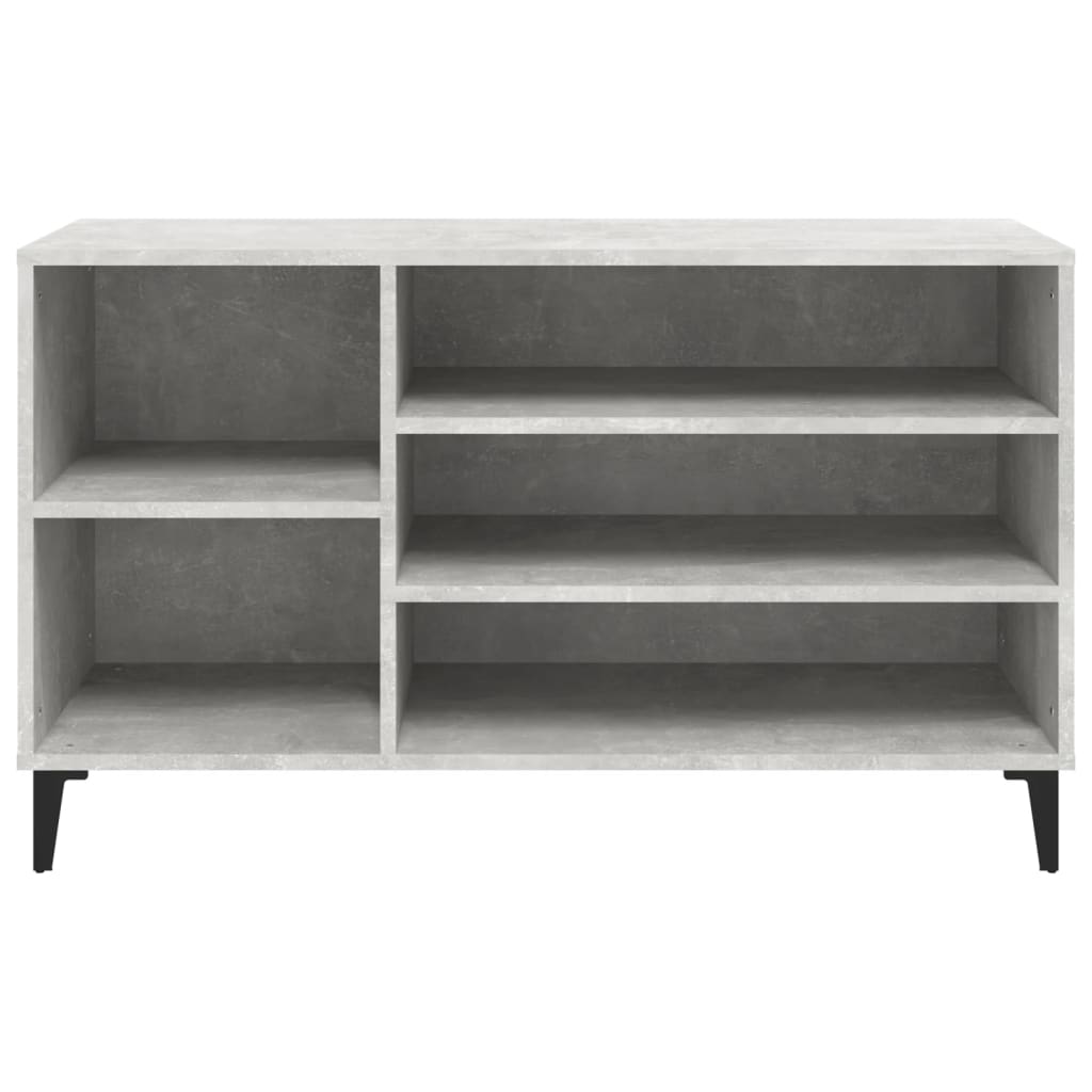 Étagère à chaussures gris béton 102x36x60 cm en bois