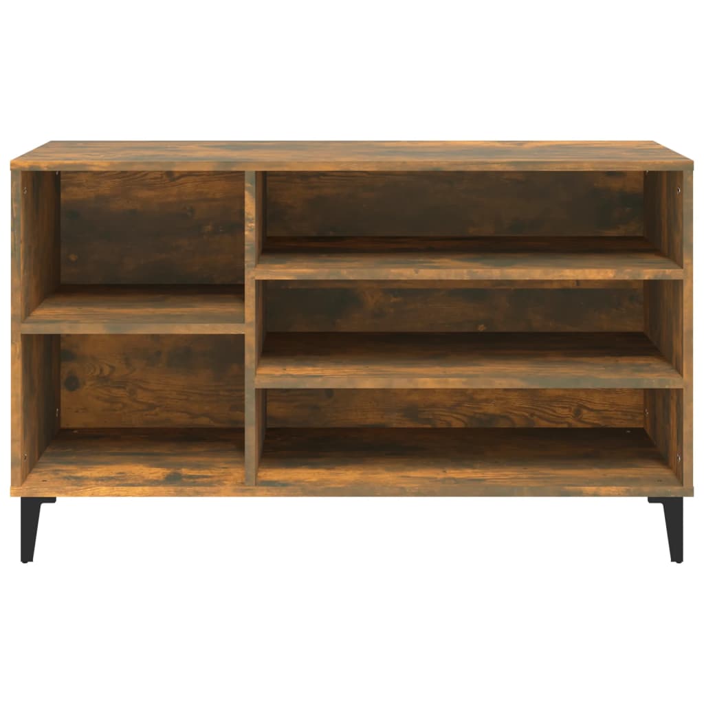 Shoe rack smoked oak 102x36x60 cm wood material
