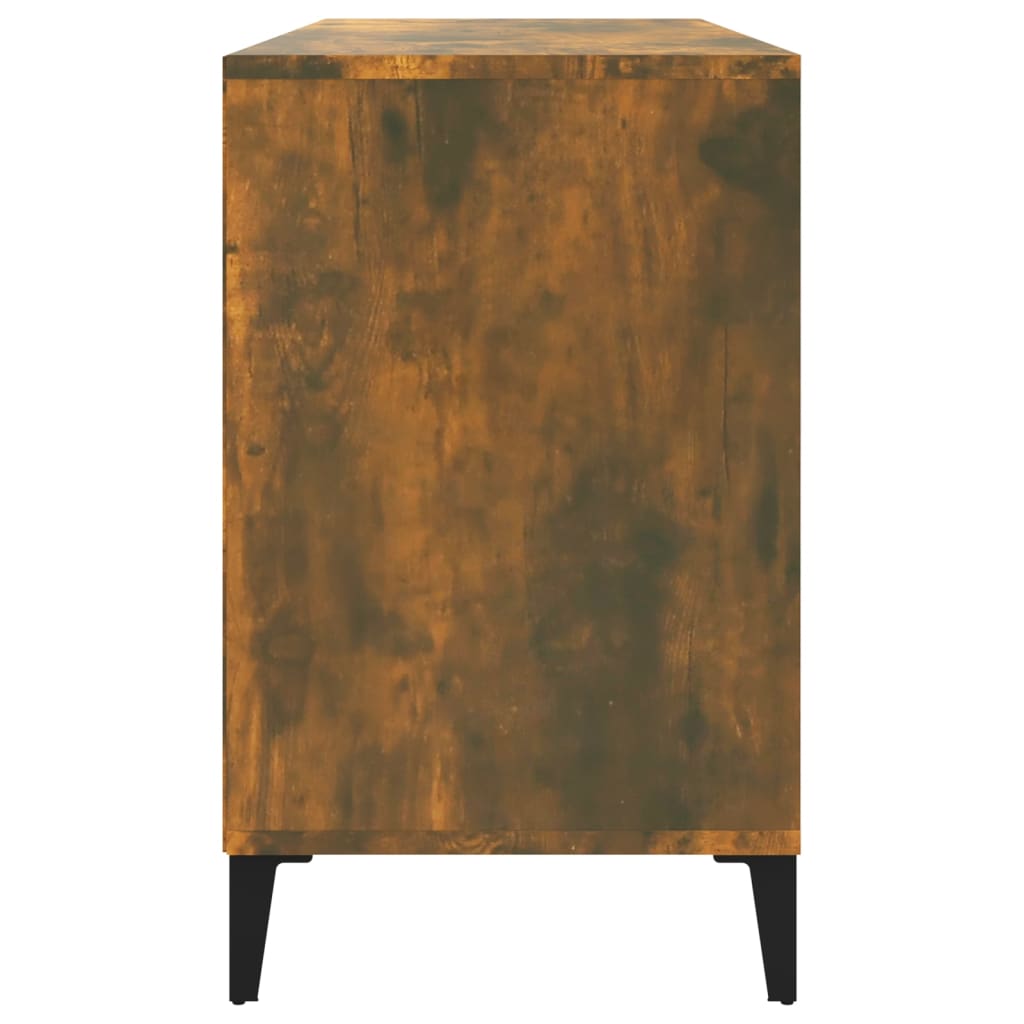 Shoe rack smoked oak 102x36x60 cm wood material