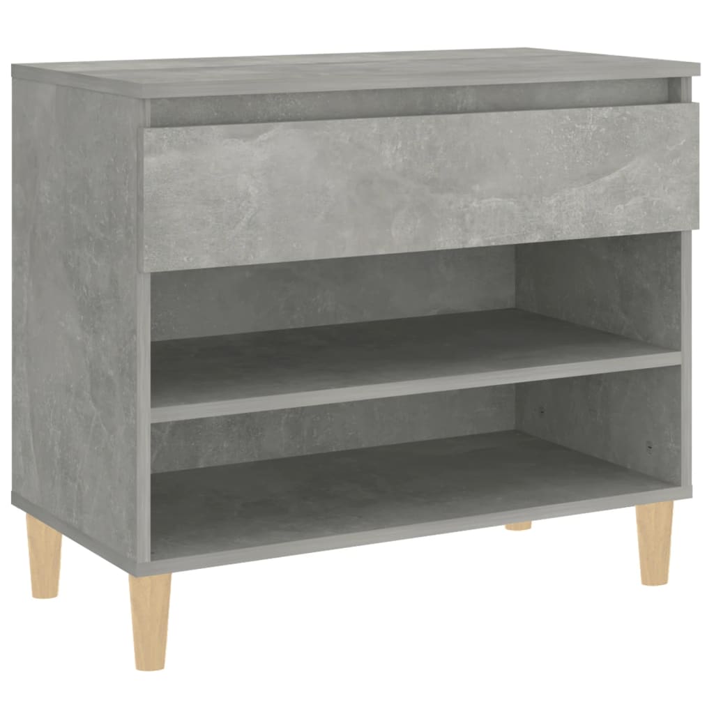 Étagère à chaussures gris béton 70x36x60 cm en bois