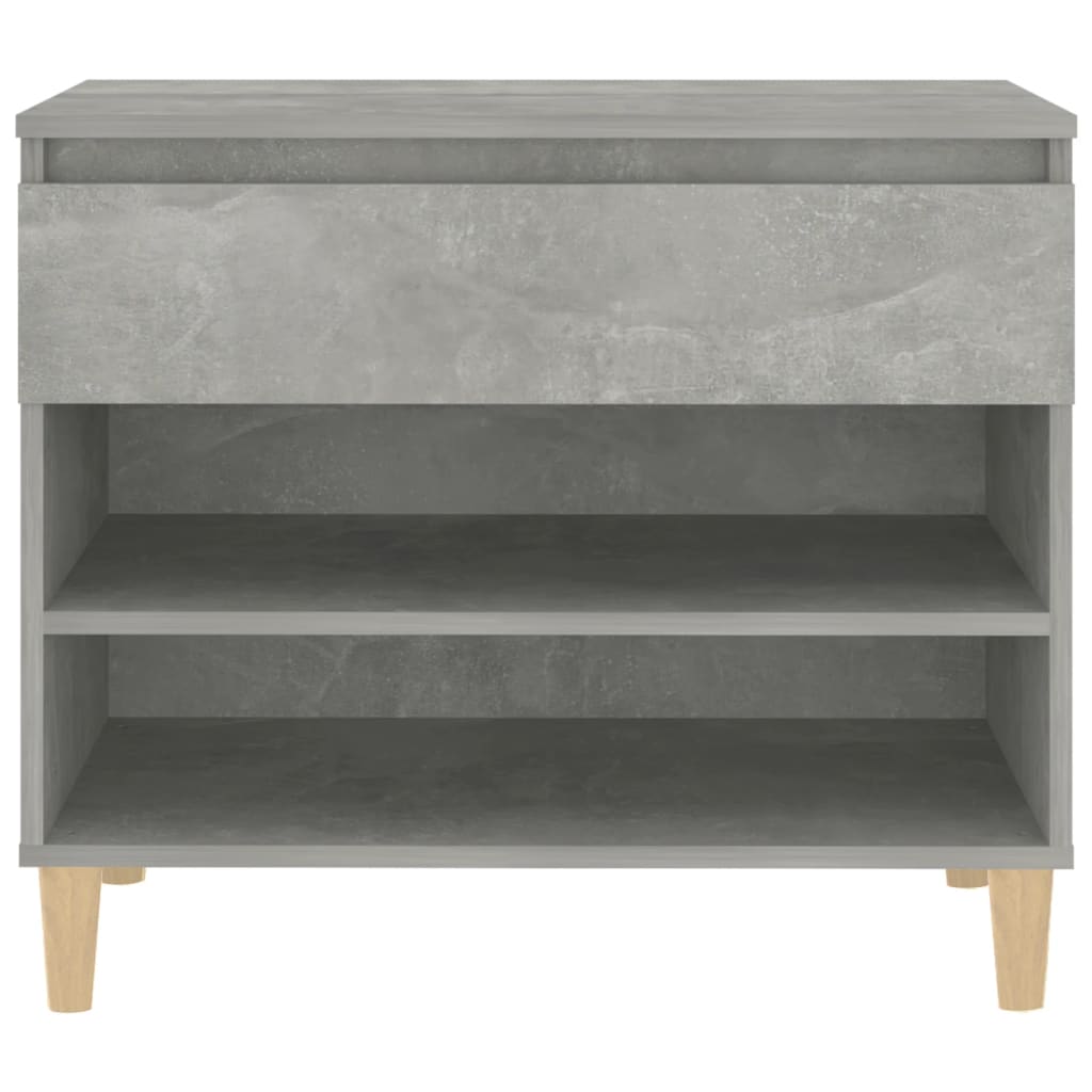 Étagère à chaussures gris béton 70x36x60 cm en bois