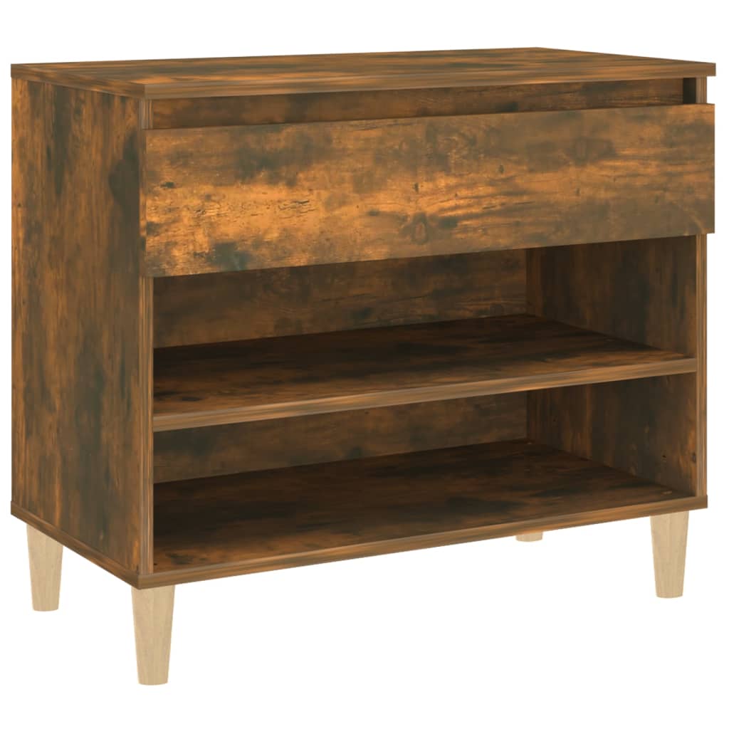 Shoe rack smoked oak 70x36x60 cm wood material