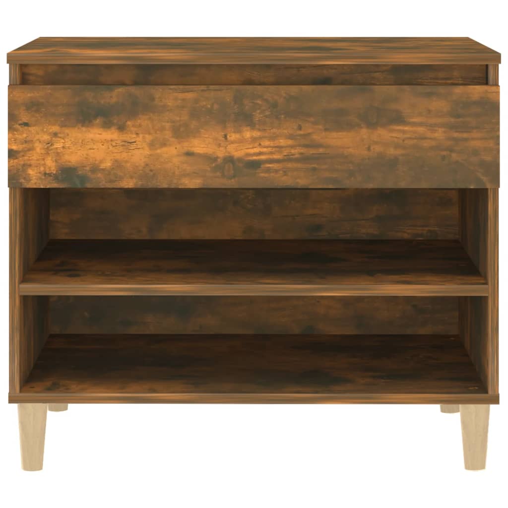 Shoe rack smoked oak 70x36x60 cm wood material