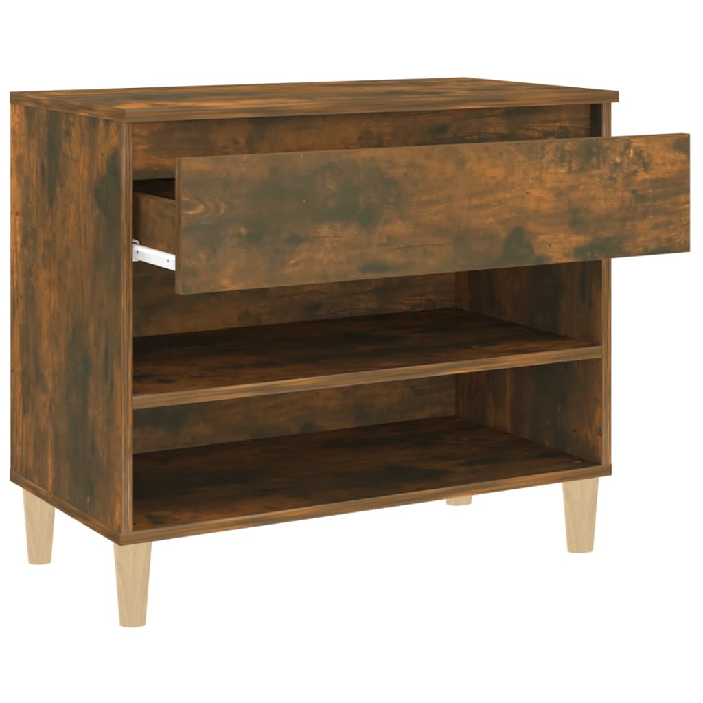 Shoe rack smoked oak 70x36x60 cm wood material