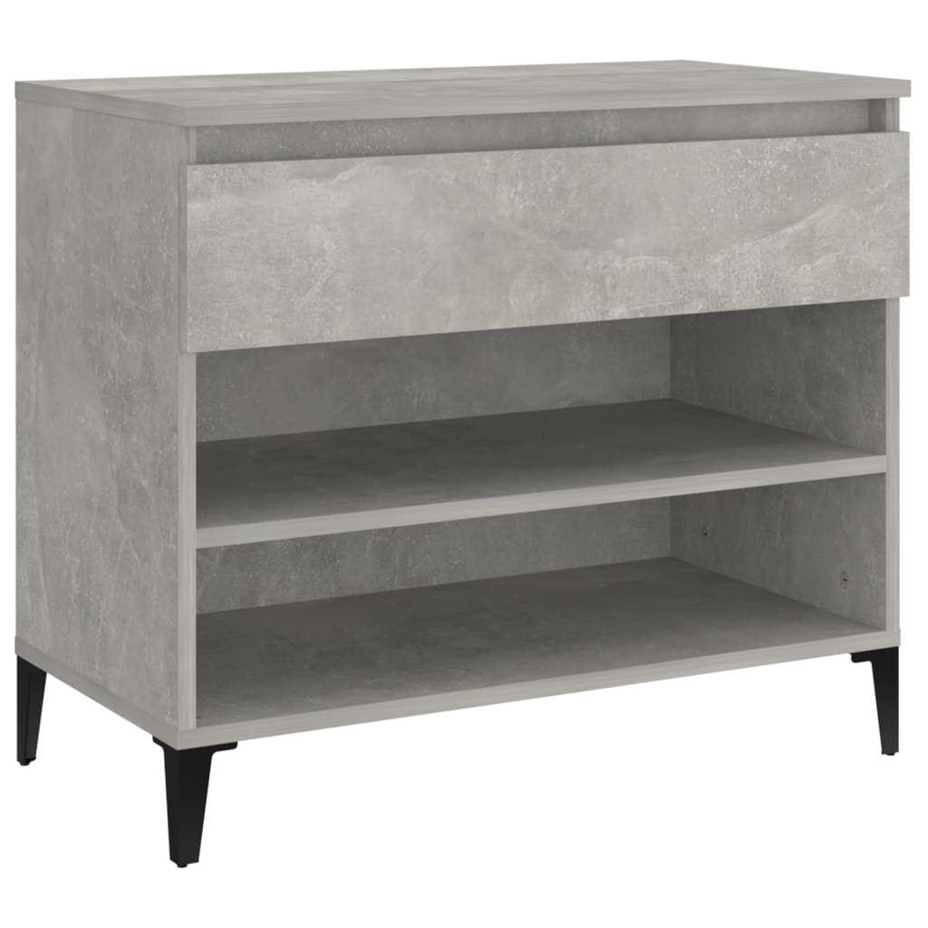 Étagère à chaussures gris béton 70x36x60 cm en bois