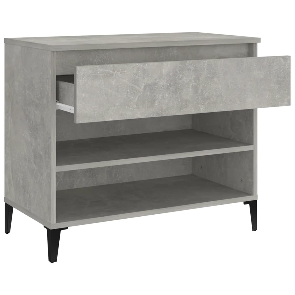 Étagère à chaussures gris béton 70x36x60 cm en bois