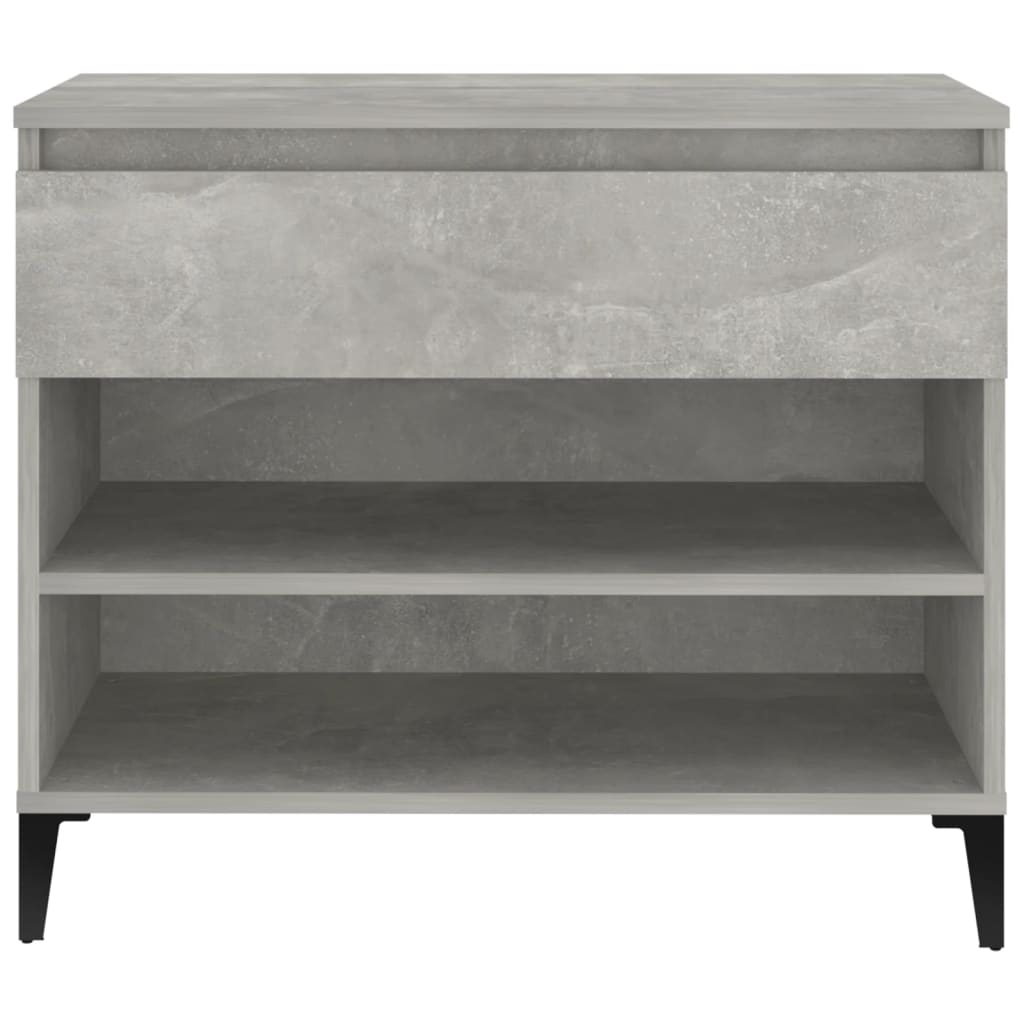 Étagère à chaussures gris béton 70x36x60 cm en bois