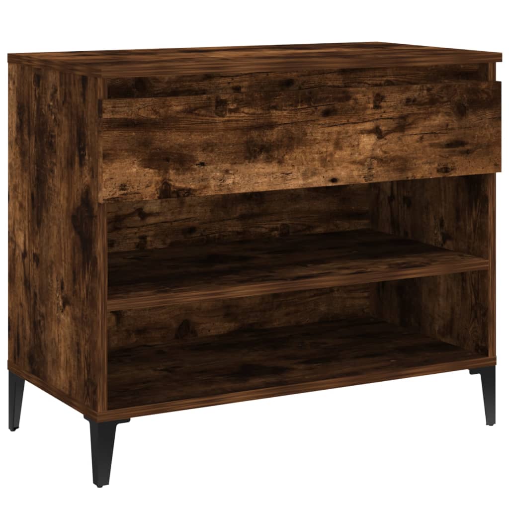 Shoe rack smoked oak 70x36x60 cm wood material