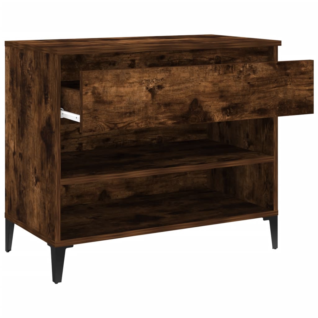 Shoe rack smoked oak 70x36x60 cm wood material
