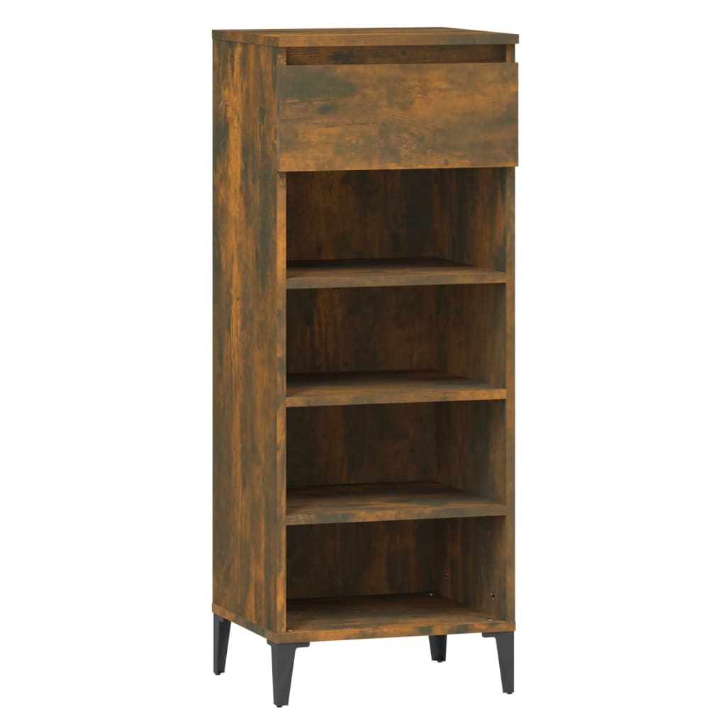 Shoe rack smoked oak 40x36x105 cm wood material