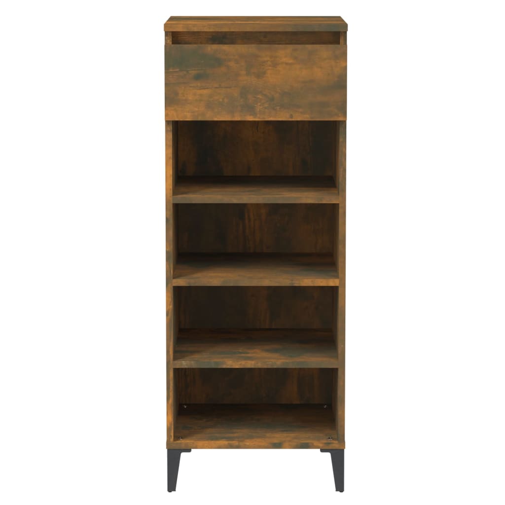 Shoe rack smoked oak 40x36x105 cm wood material