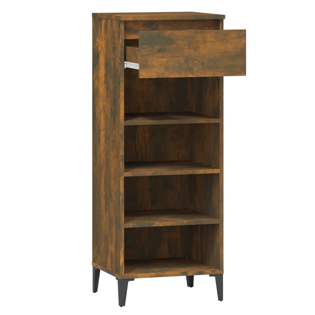 Shoe rack smoked oak 40x36x105 cm wood material