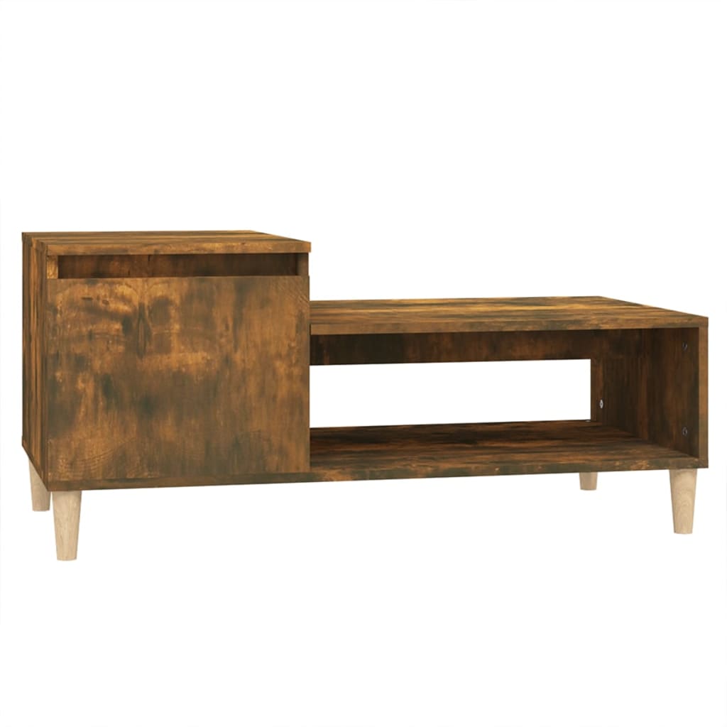Table basse chêne fumé 100x50x45 cm en bois