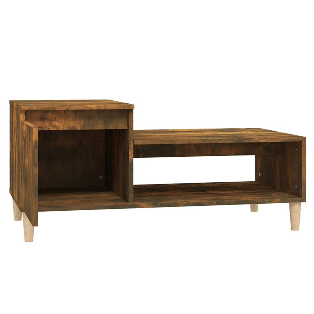 Table basse chêne fumé 100x50x45 cm en bois