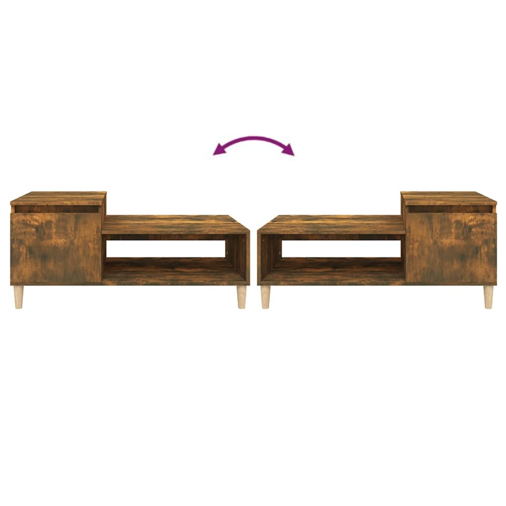 Table basse chêne fumé 100x50x45 cm en bois
