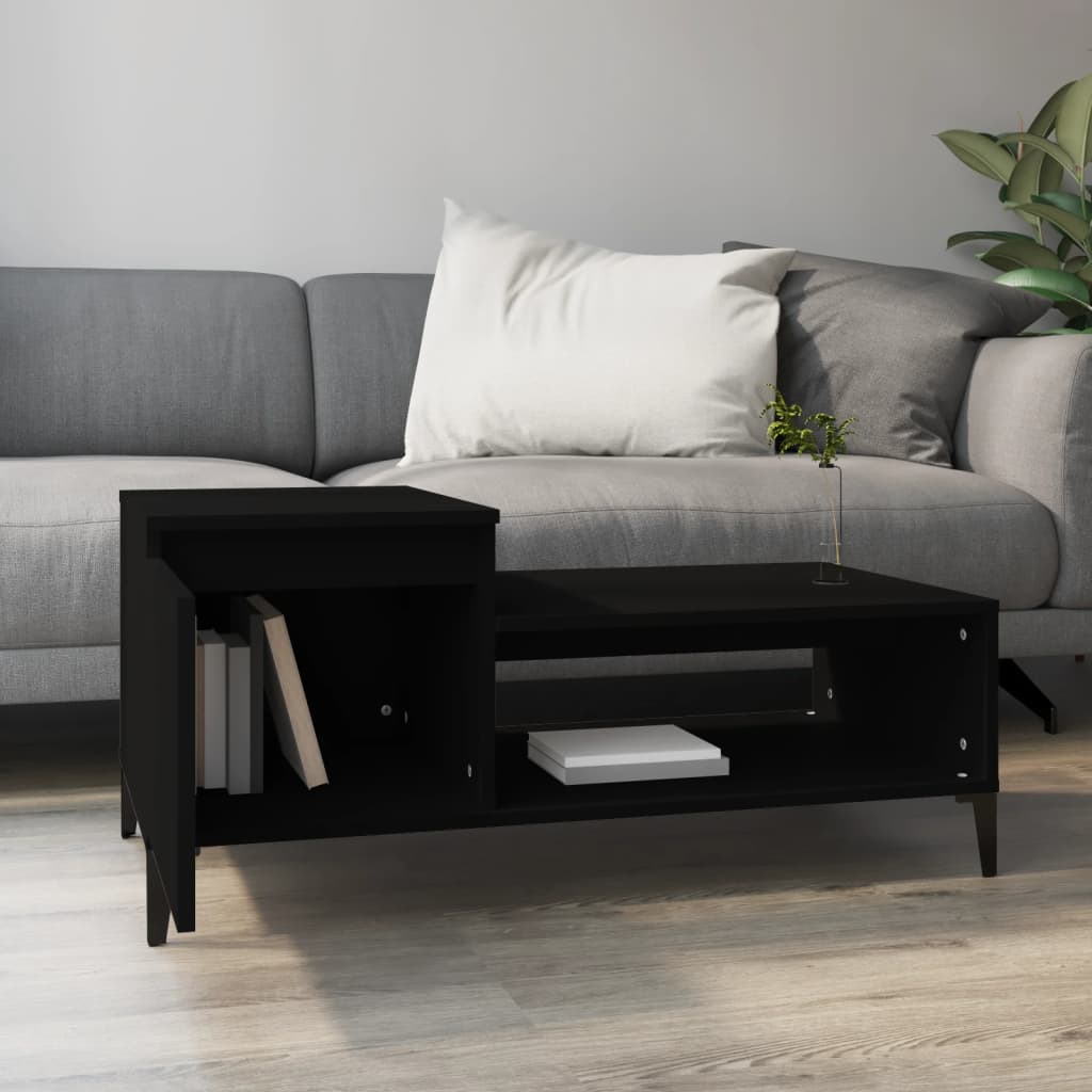 Coffee Table Black 100x50x45 cm Wood Material