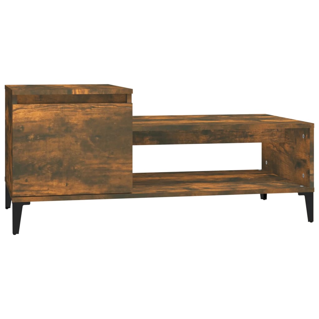 Table basse chêne fumé 100x50x45 cm en bois