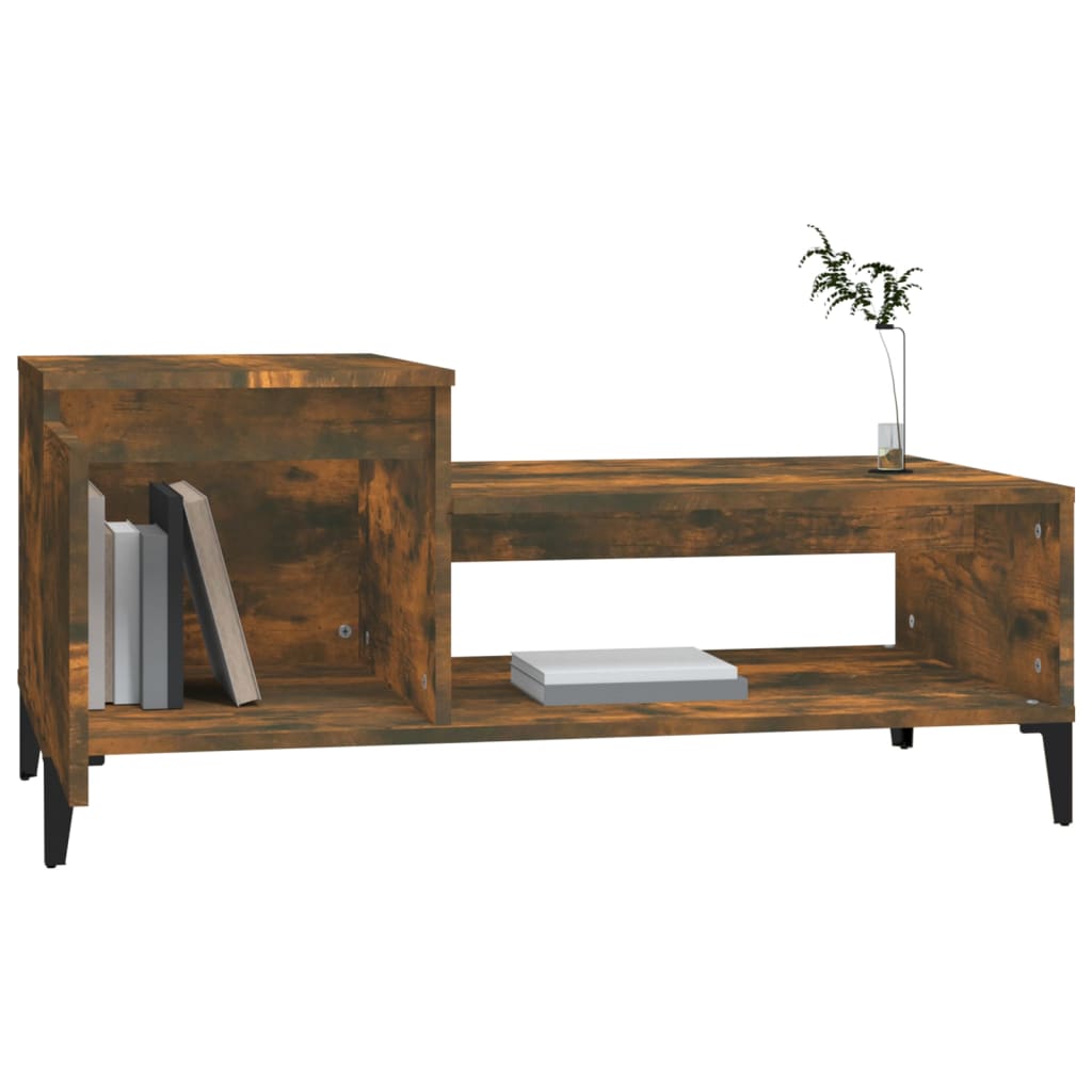 Table basse chêne fumé 100x50x45 cm en bois