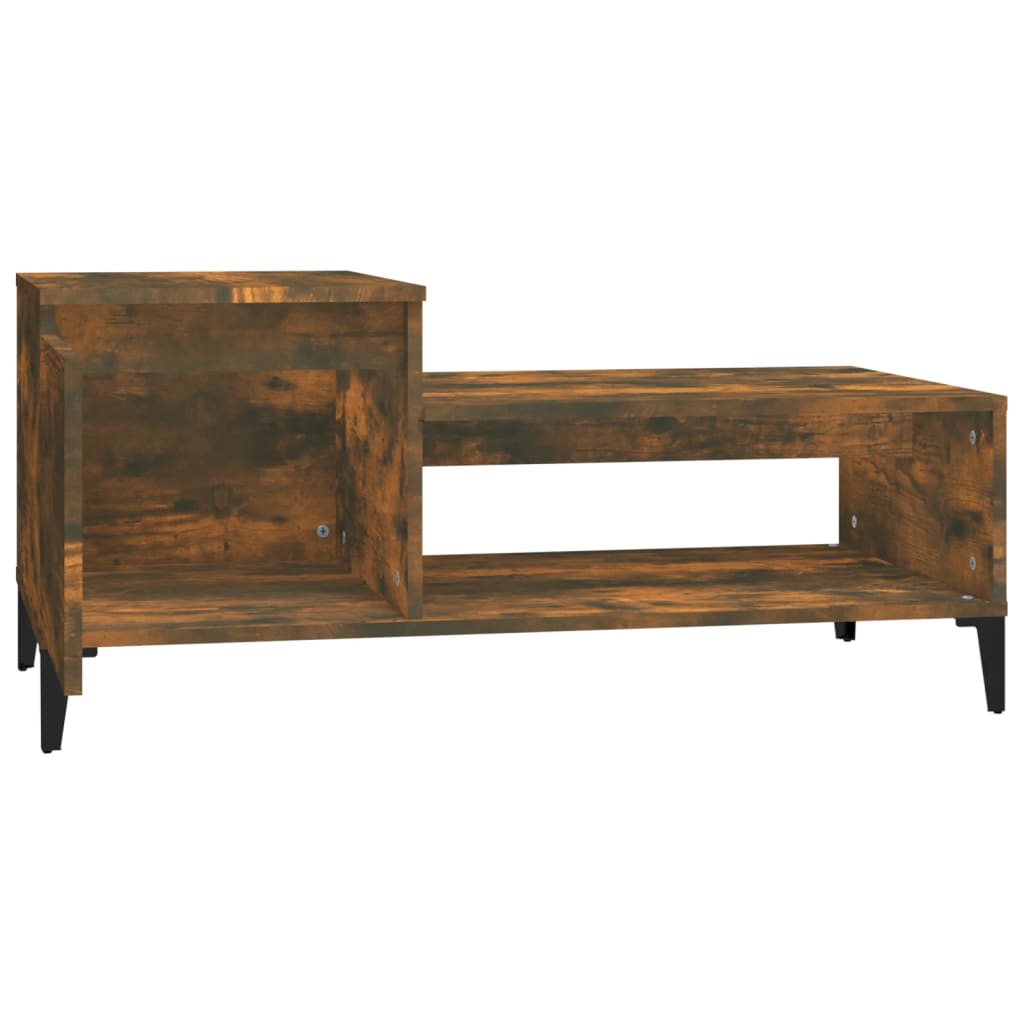 Table basse chêne fumé 100x50x45 cm en bois
