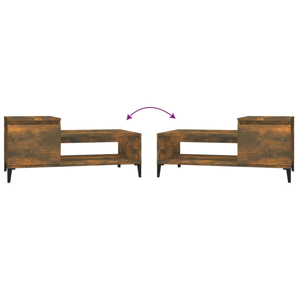 Table basse chêne fumé 100x50x45 cm en bois
