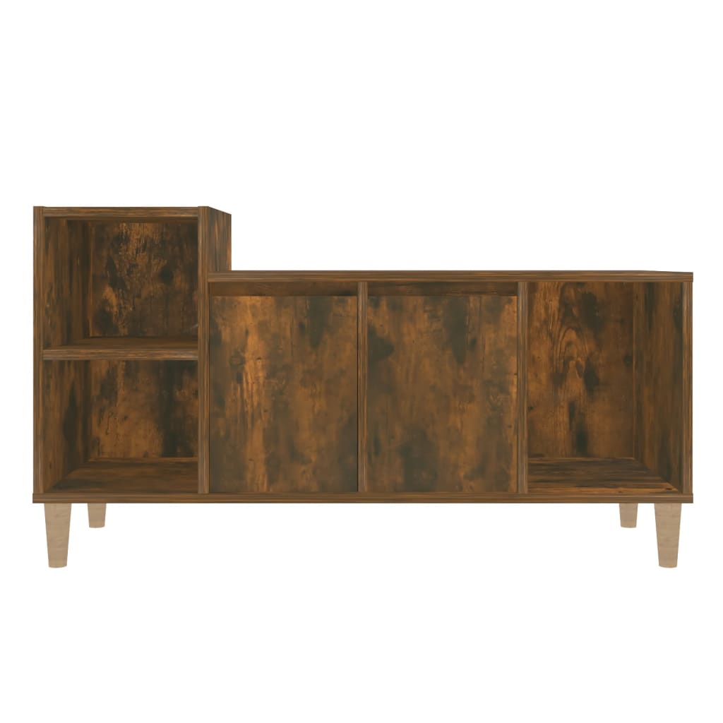 Meuble TV chêne fumé 100x35x55 cm matériau bois