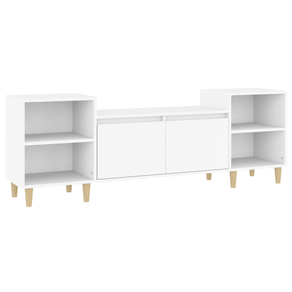 Meuble TV blanc 160x35x55 cm en bois
