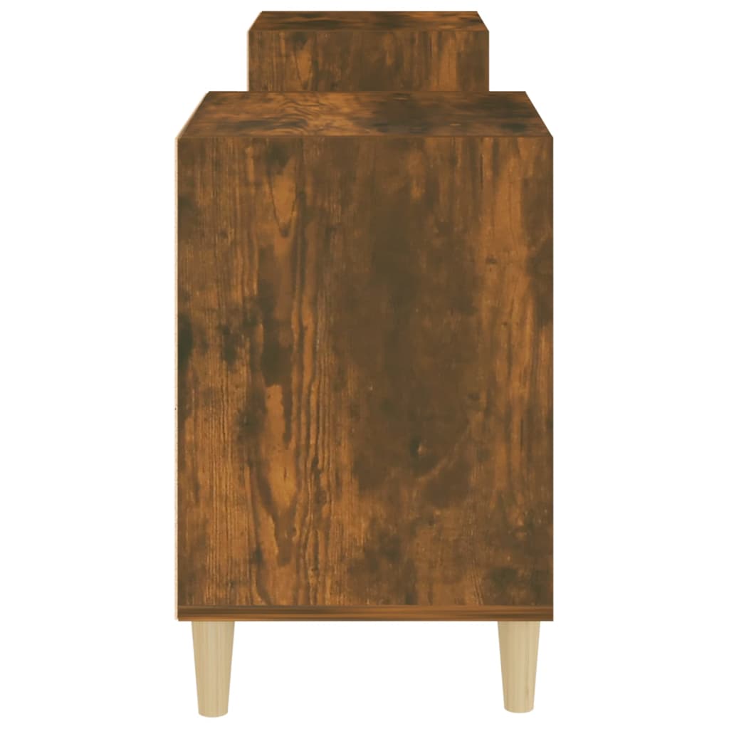 Meuble TV chêne fumé 160x35x55 cm matériau bois
