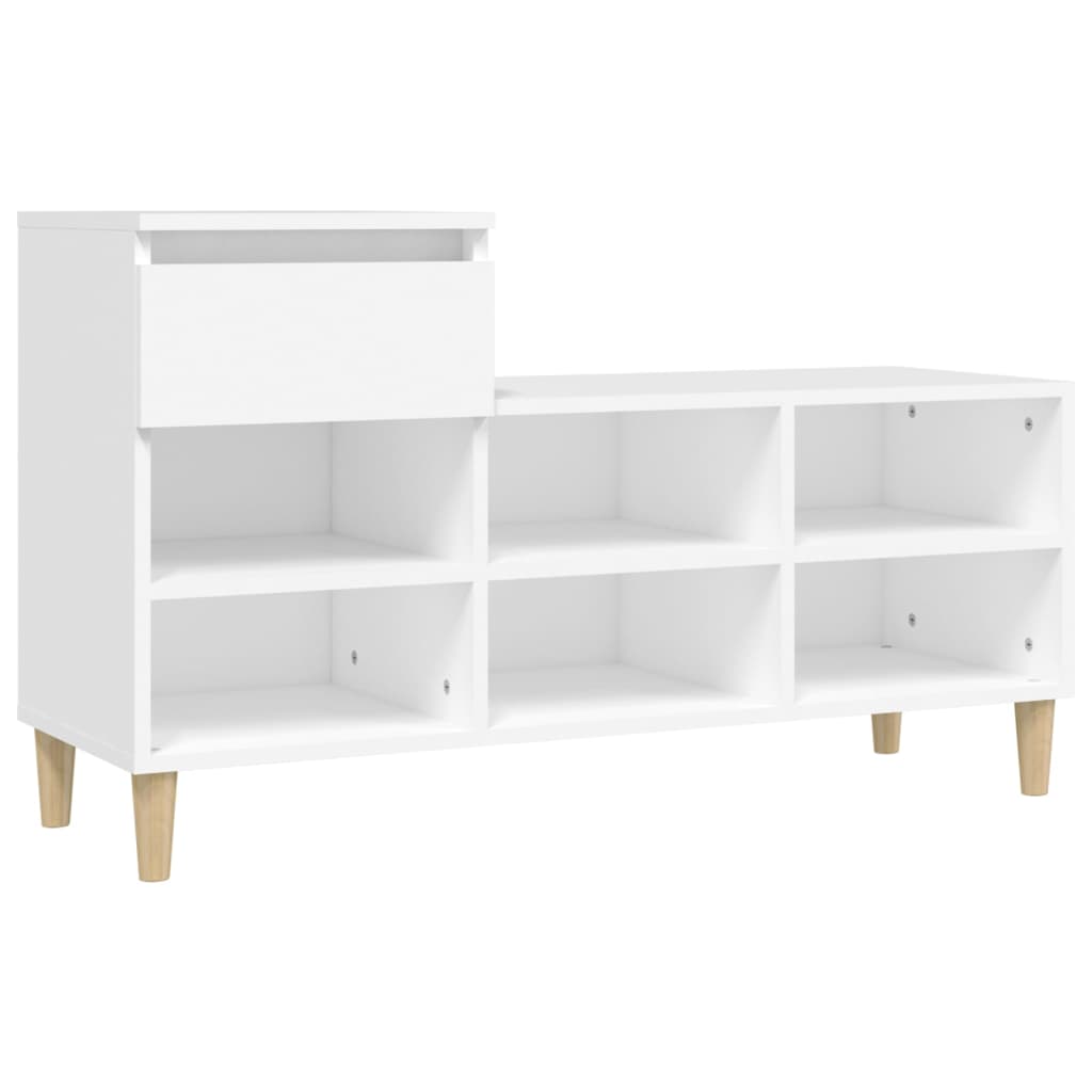 Étagère à chaussures blanc 102x36x60 cm en bois