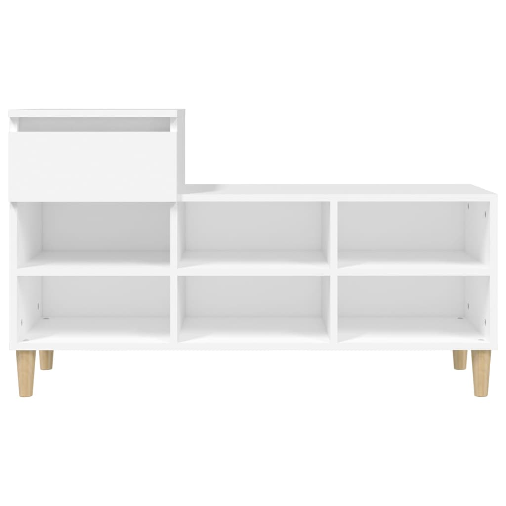 Étagère à chaussures blanc 102x36x60 cm en bois
