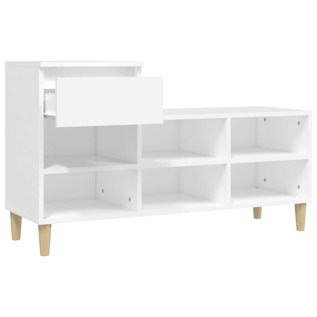 Étagère à chaussures blanc 102x36x60 cm en bois