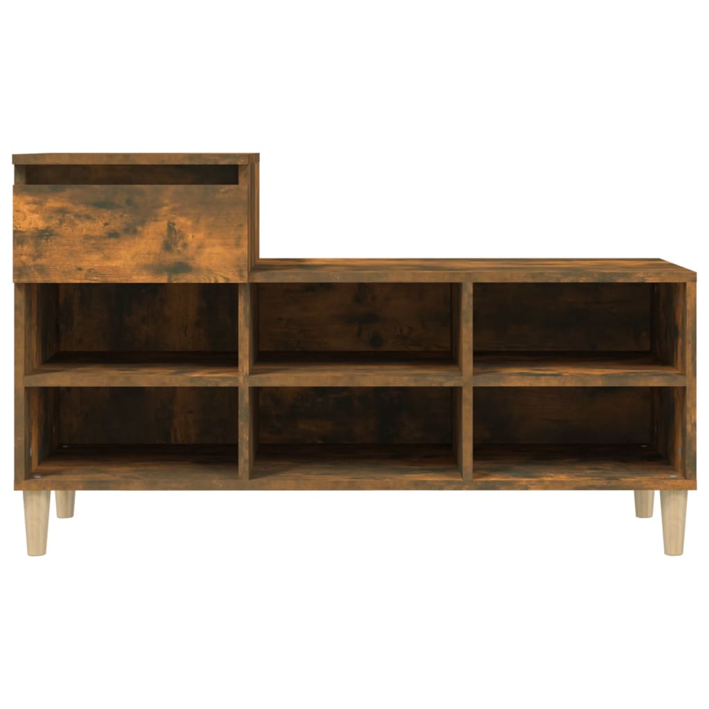 Shoe rack smoked oak 102x36x60 cm wood material