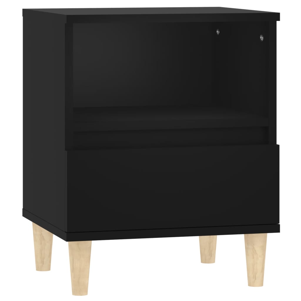 Bedside Table Black 40x35x50 cm